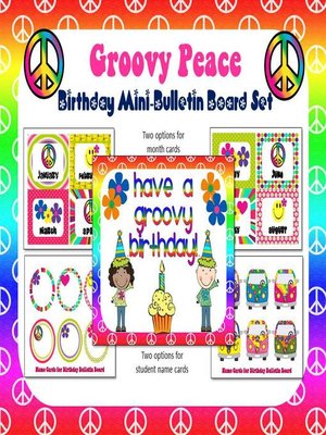cover image of Groovy Peace Birthday Mini-bulletin Board Set